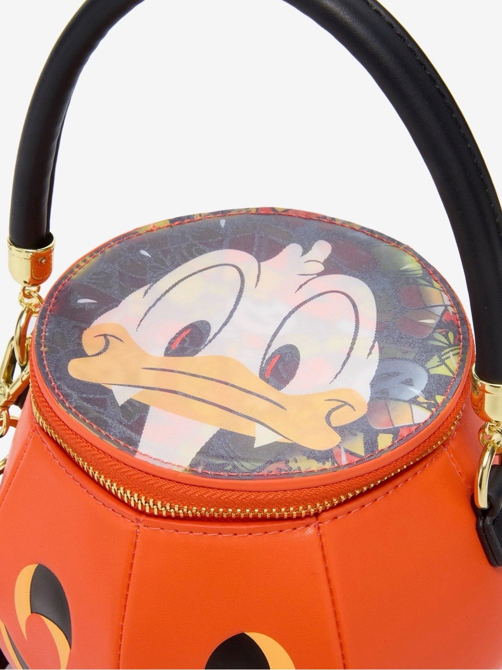 NWT - Loungefly Disney Donald Duck Halloween Devil Jack-o-Lantern Crossbody Bag - Picture 3 of 7